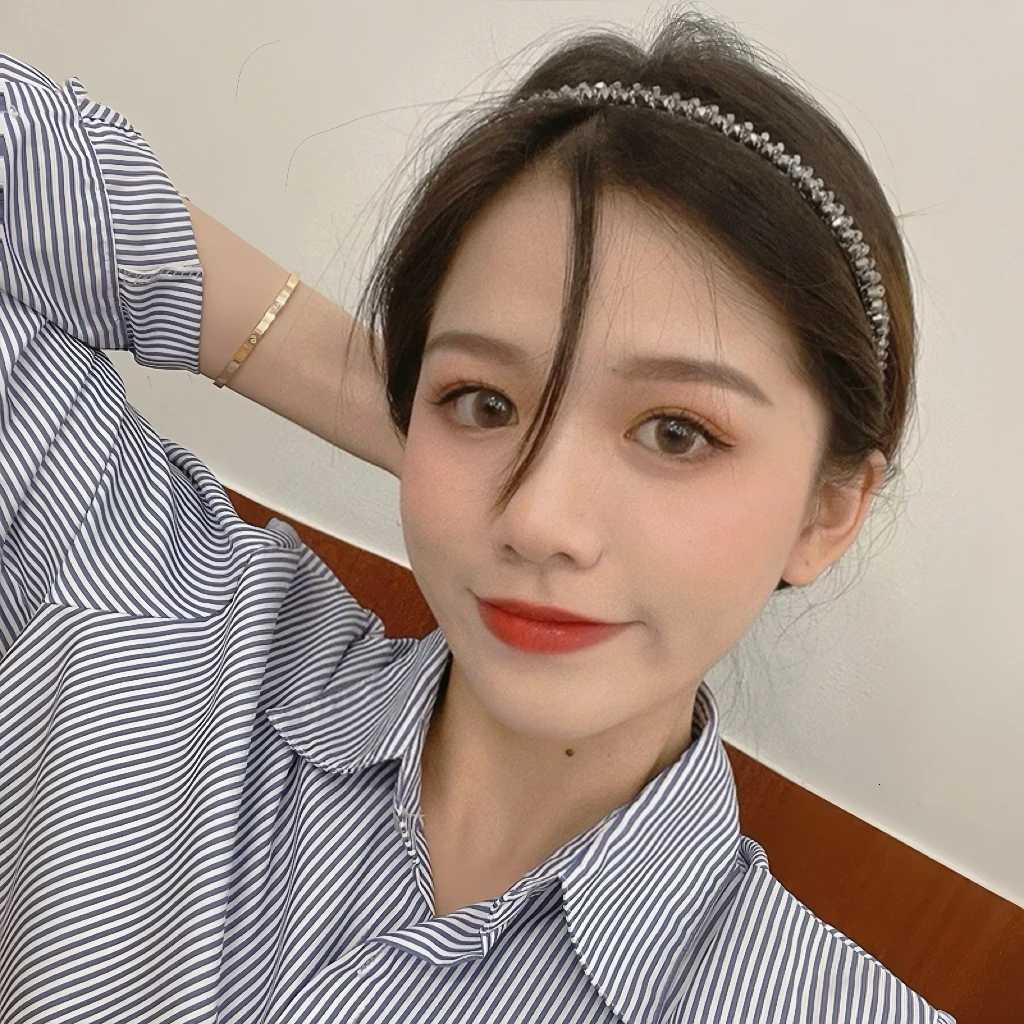 1/2/3/6Pcs Fashion Crystal Bezel Hair Accessories Hair Bands Sweet Dr Band Fine Hairpin Wen Band Y250808