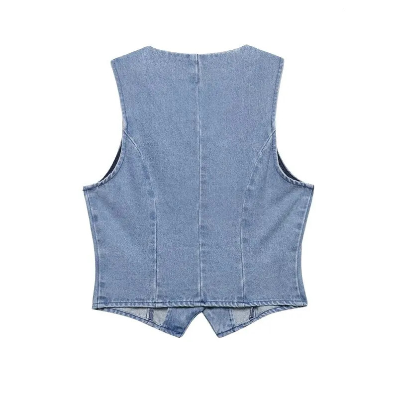 Spring Summer 2025 Womens Denim Svel round Ne Vest Tank Top mid Waist Long Pants Faion Set for Young Women 250728
