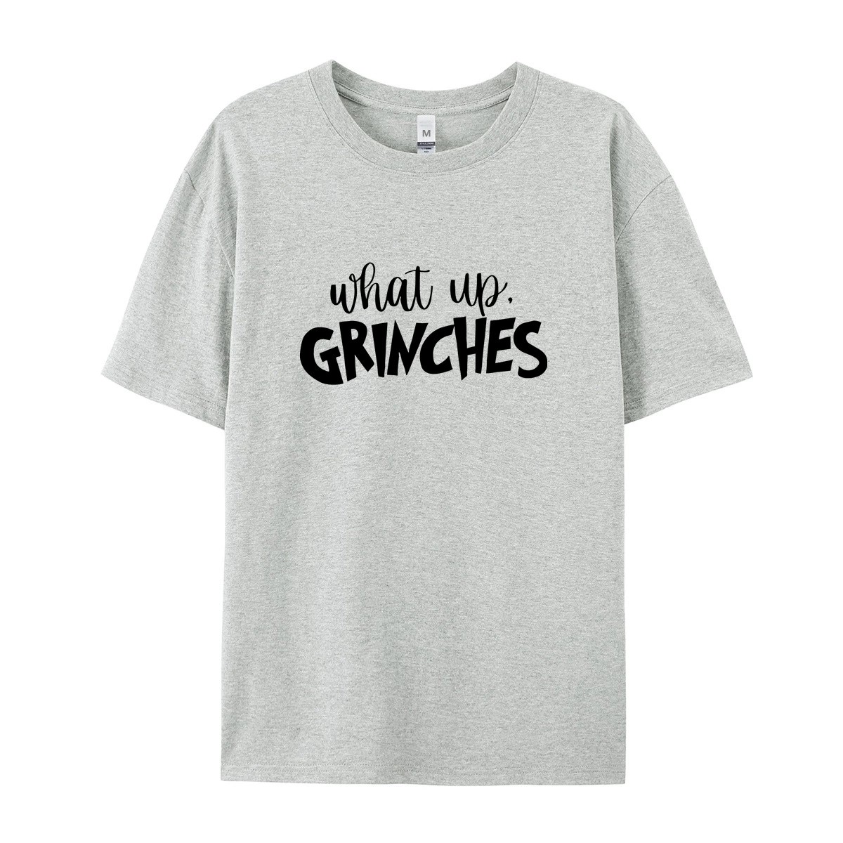 Durable Modern Graphic Print Crew Neck Tee Cotton