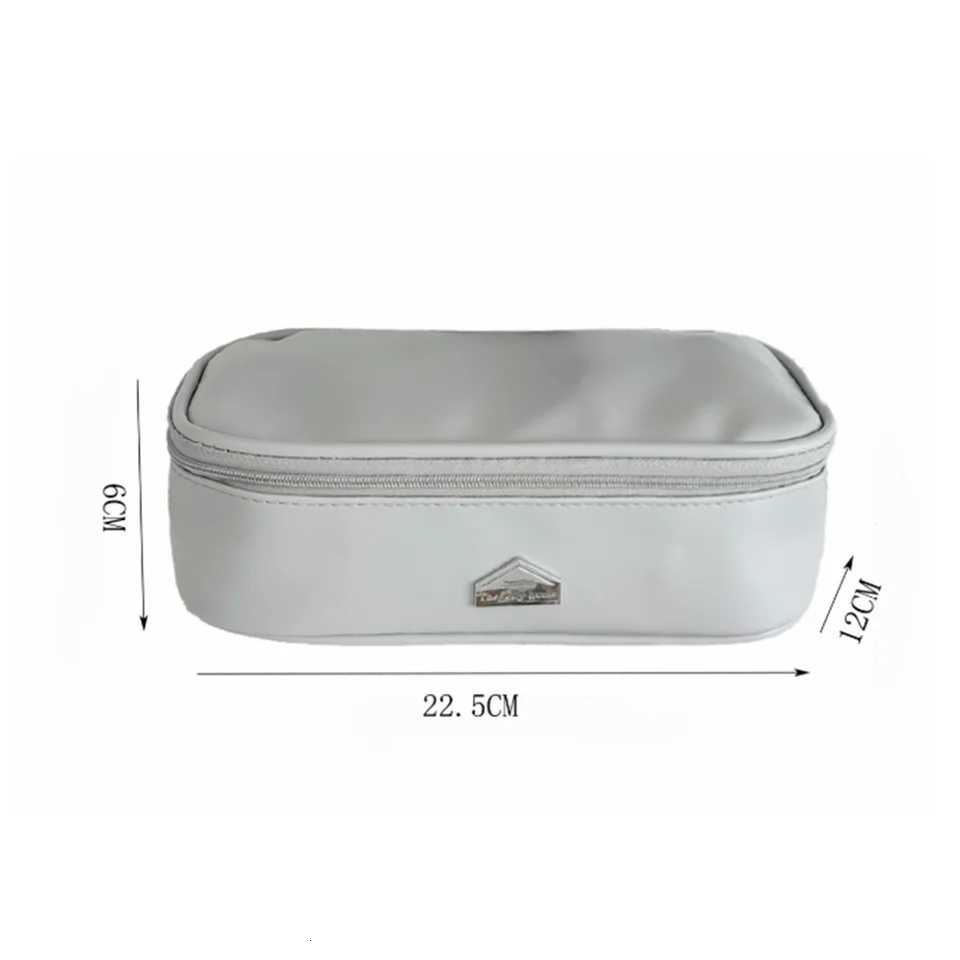 Solid Color Rectangle Makeup Bag Minimalist Travel Cosmetic Case High End Toiletry Organizer Pouch Y250808