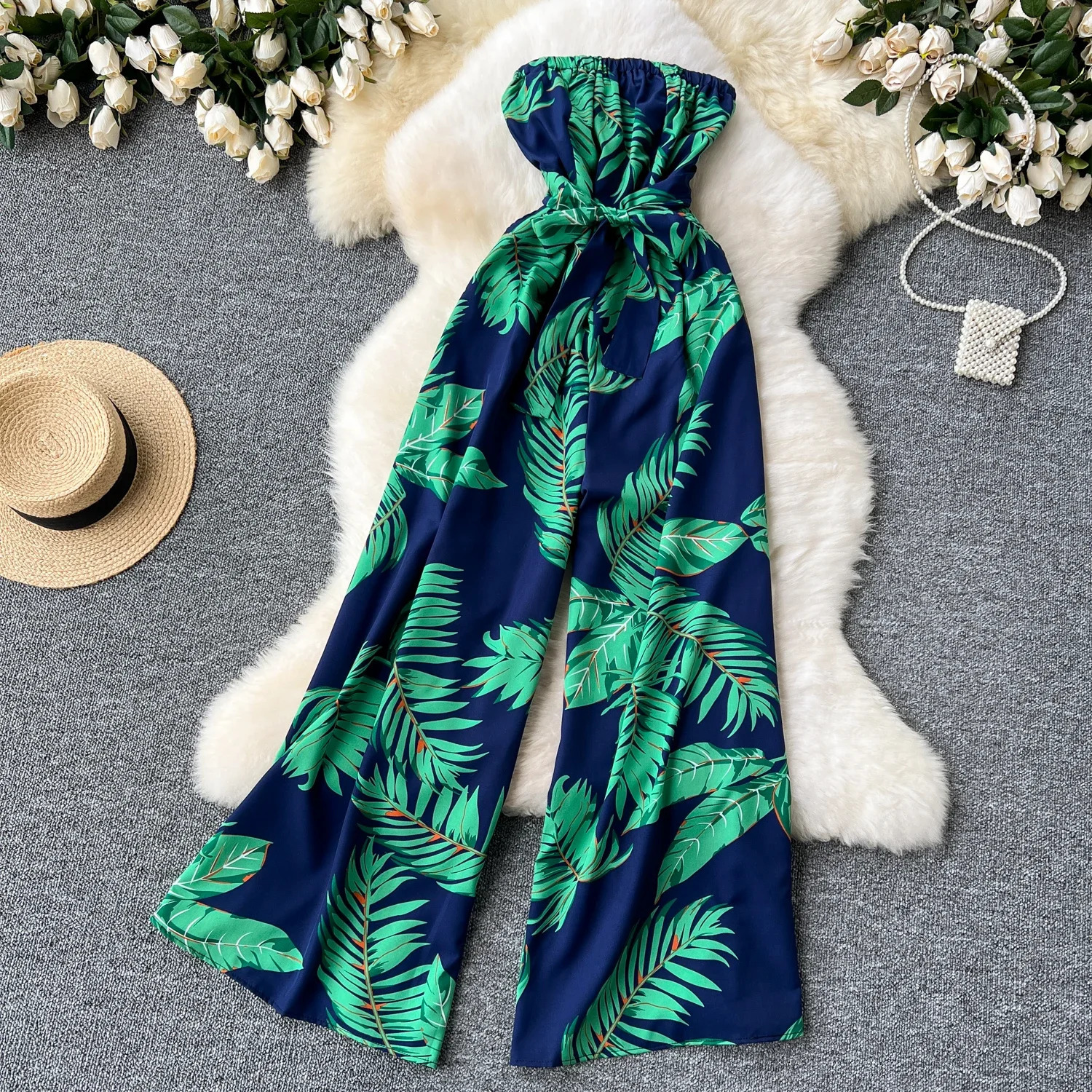 Womens Jumpsuit Elegant Sexy Suspender Printed Jumpsuits Casual Hip Waist Overalls Romper For Women Spring Summer 2024 y250807