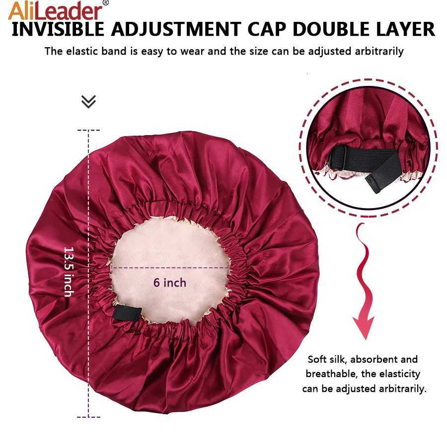 1Pcs Silk Bonnet Silk Sleep Cap Reversible Hair Bonnet for Curly Hair Adjustable Bonnets for Women Z250808