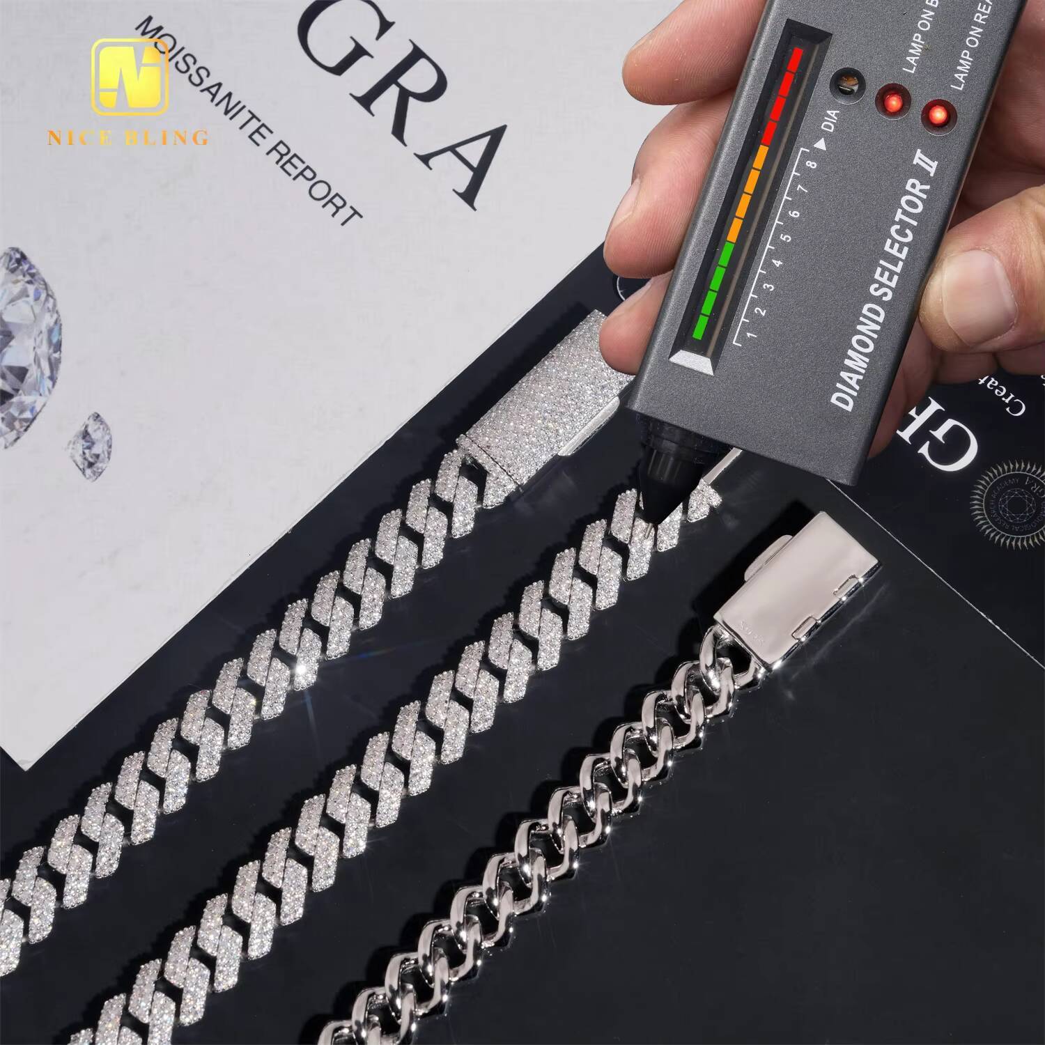 2025Sale Promotion 10mm Fine Jewelry Iced Out Diamond Cuban Link Chain Hip Hop Jewelry VVS Moissanite Bracelet Necklace for Men