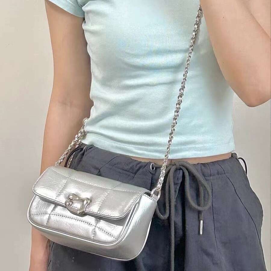 2025 New Trendy Silver Niche Design Chain Underarm bags Designer Shoulder High-Quality Texture Crossbody Small Bag for Women
