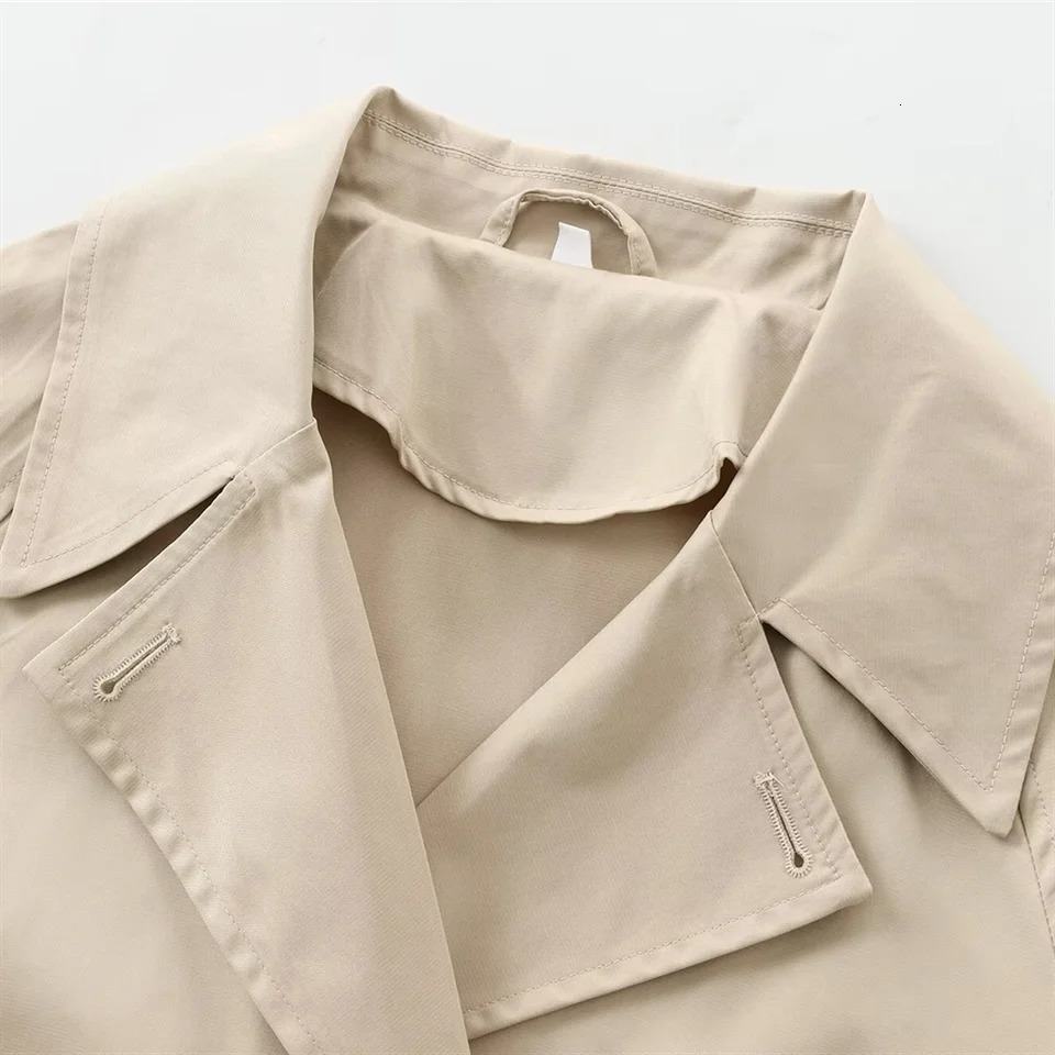 TRAF Autumn Product Womens Fashion Casual Suit Collar Windbreaker Style Long Sleeve Double breasted Jacket Short Coat 250728