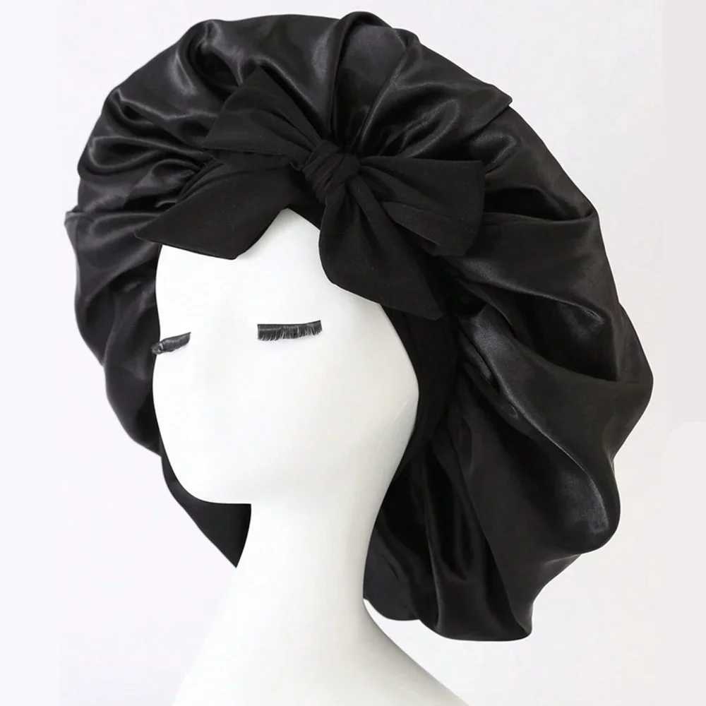 Satin Silk Hair Bonnet | Adjustable Tie Band | Sleep Bonnet for Women Men | Unisex Protective Headwear Z250808