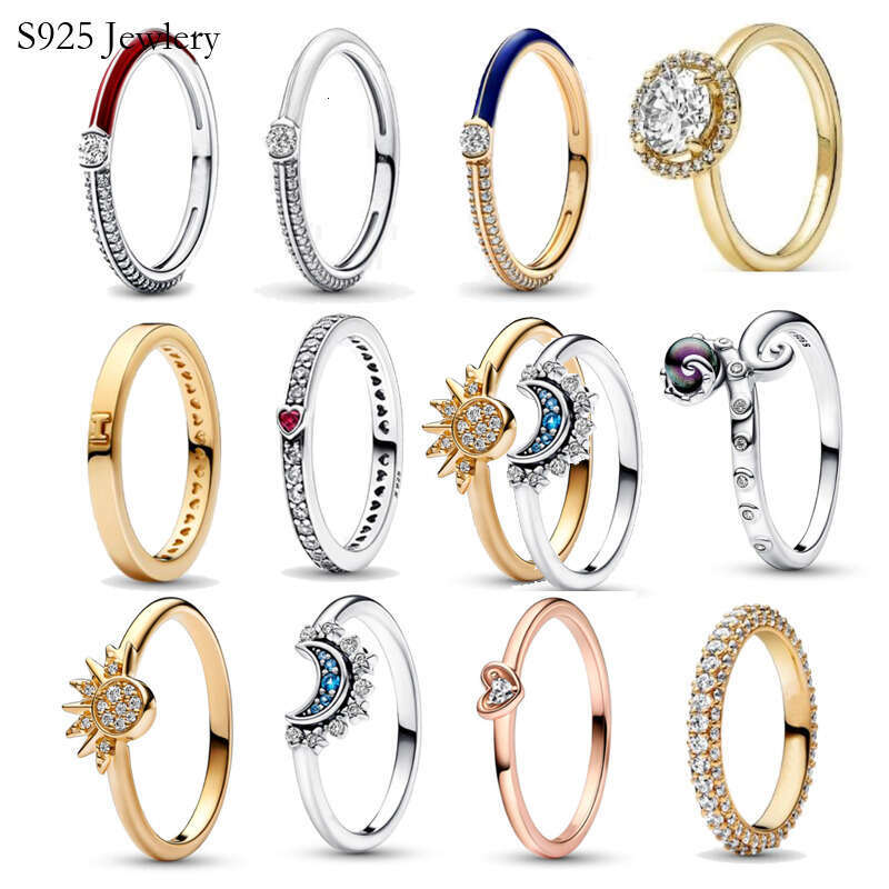 925 Sterling Silver Charming Women's Combination Set Love Hand -Painted Engagement Couple Jewelry Fashion Accessories Free Delivery