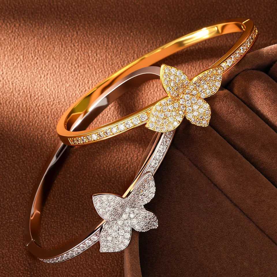 ZAKOL Luxury Micro Paved Full AAA Zirconia Leaf Bracelet Bangle for Women Bridal Hand Jewelry Female Wedding Jewelry Z250807