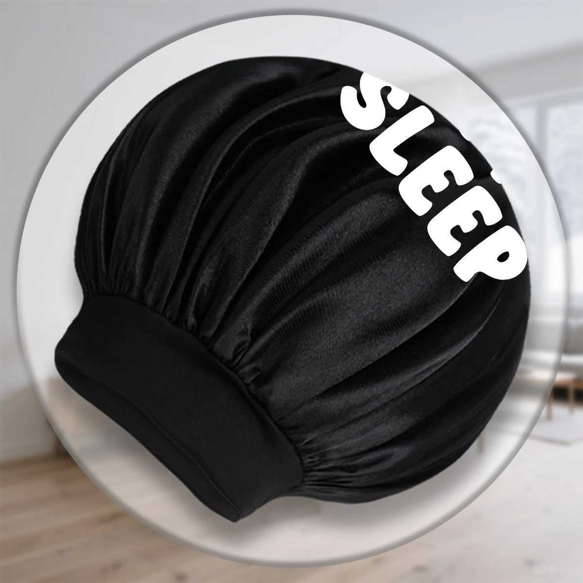 1PC Large Satin Hair Bonnet with Elastic Band Soft Silk Sleep Cap for Women/Men Hair Care Big Size Bonnets for Sleeping Z250808