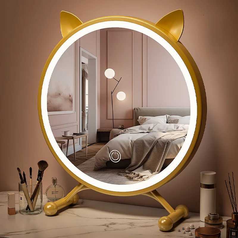 Desk Mirror Aesthetic Makeup Mirror Women Princess Luxury Small Beauty Mirror Modern Home Living Room Decoration Z250807