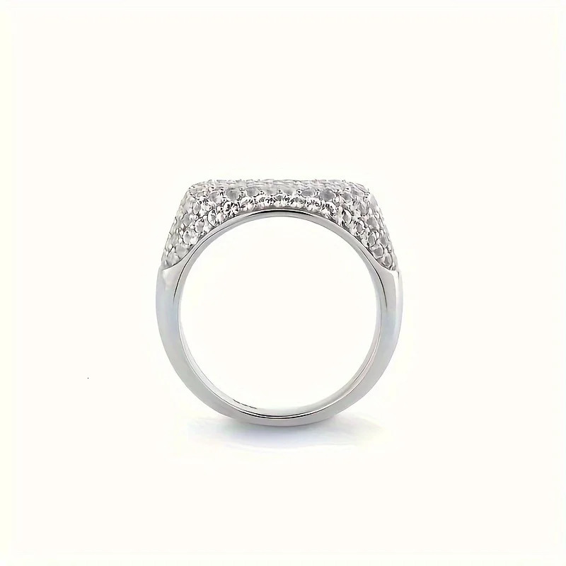 1pc S925 Silver with 3.7 Carat Mens and Womens Band Ring Hip Hop Ring Gemstone Jewelry| gift 250717
