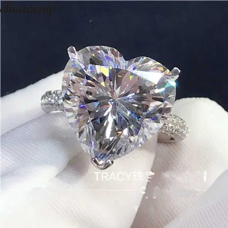 925 Sterling Silver Heart Lovers Promise Ring 4ct Lab Diamond Engagement Wedding Band Rings for Women Bridal Jewelry Y250808