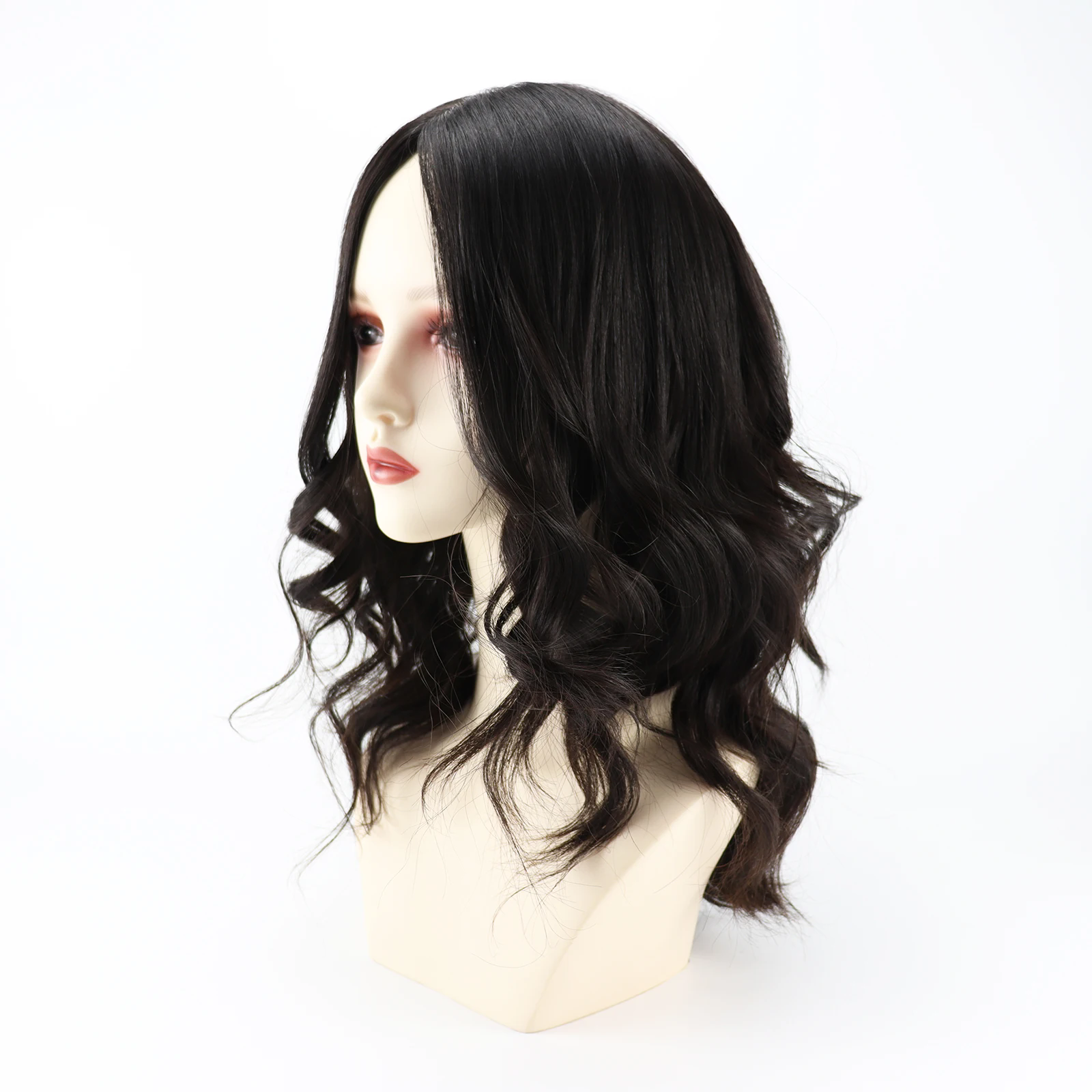 Silk Base Real Virgin European Human Hair topee topper for women, Body Wave Breathable Base hair topper Certificated Sheitel with Clips in