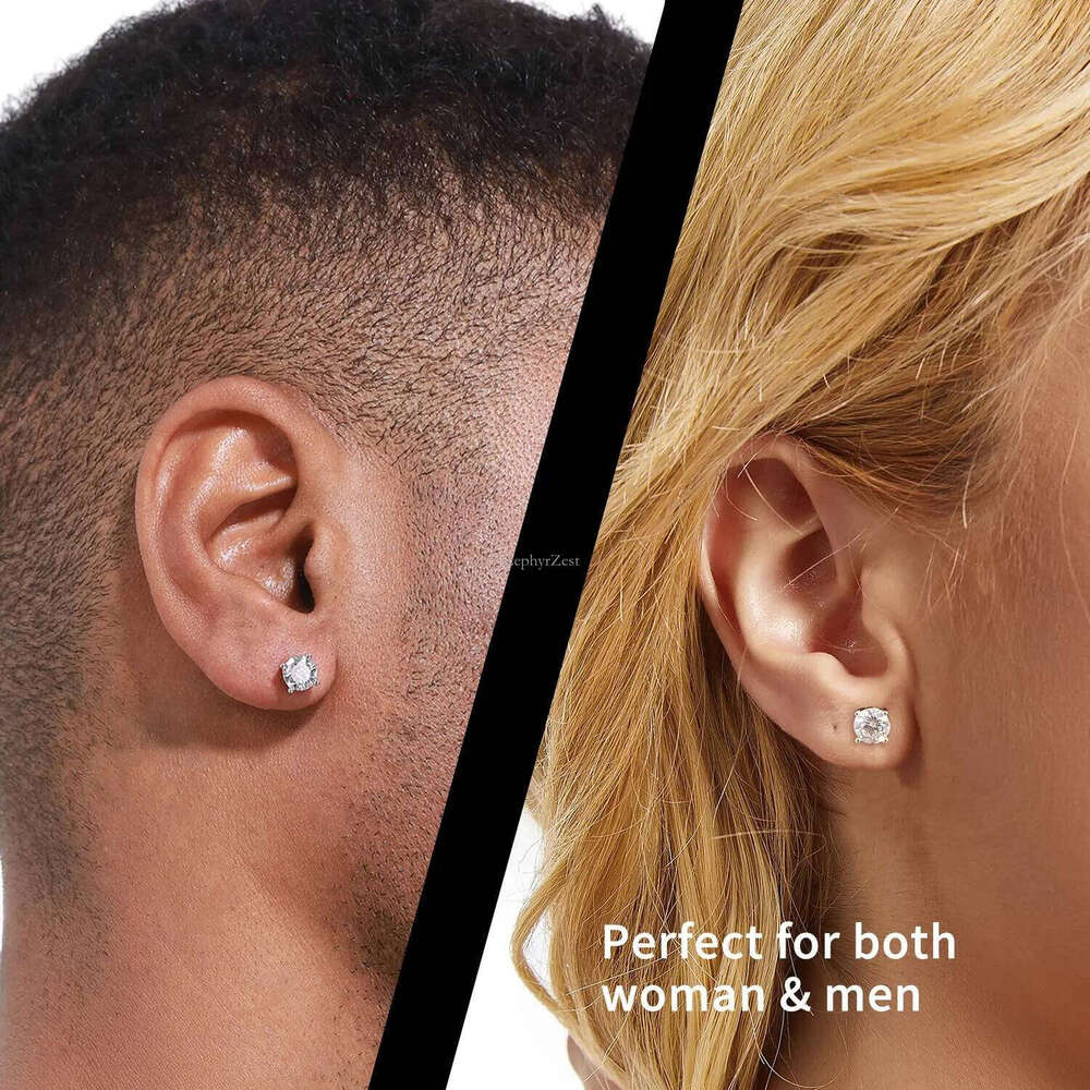stud designer for women men solid sterling sier pass dia tester with certificate VVS1 D color moissanite earrings jewelry woman gift