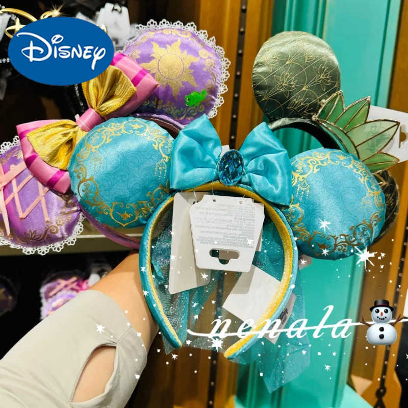 DisneyOriginal Disney Princess Tiana Jasmine Rapunzel Cinderella Ear Headband For Adults Shanghai Disneyland Park Hair Hoop Girl Gifts W250808