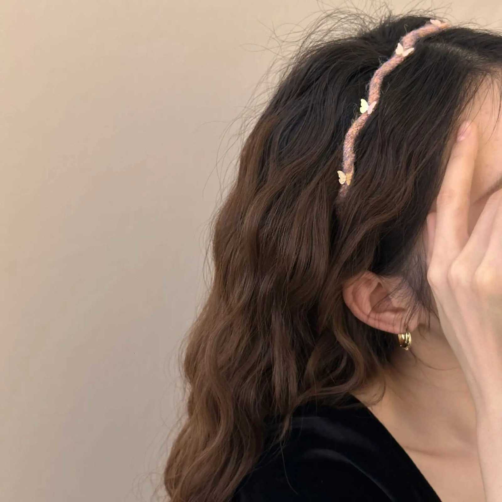 French Style Handmade Wool Waves Hair Fairy Cute Simple Temperament Exquisite Pearls Hair Accessories 2024 New Y250808