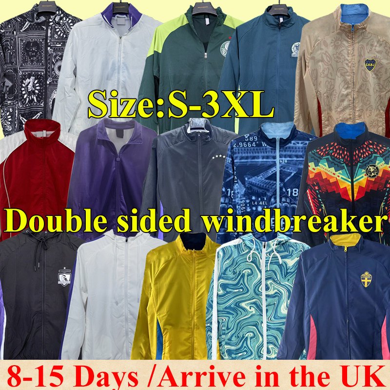 XXXL 2025 2026 Windbreaker Soccer Tracksuits 25 26 River plate Mexico America Football Club Jackets RM Arsen Bar TOT Double-sided windbreaker Men Adult Kit Sets
