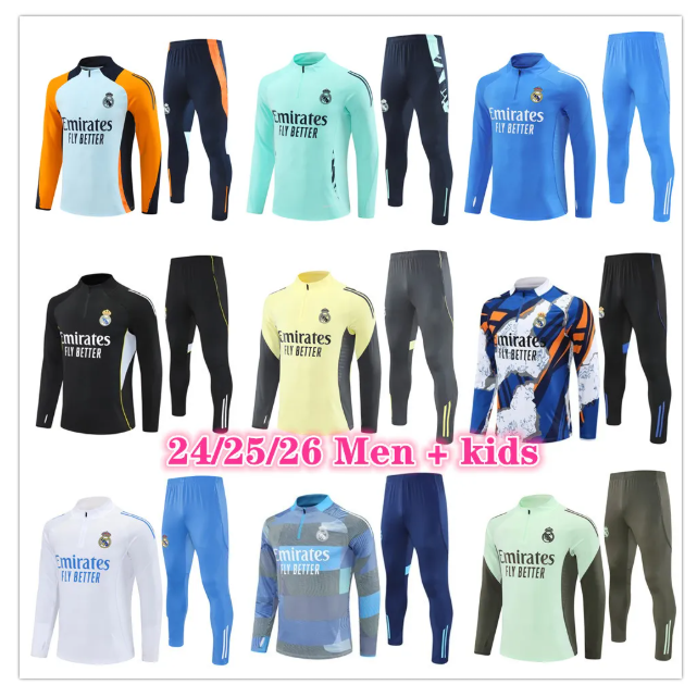 2025 2026 reals Madrids tracksuit training suit VINI JR BELLINGHAM 25/26 Madrides men and kids football MBAPPE sportswear chandal futbol survetement