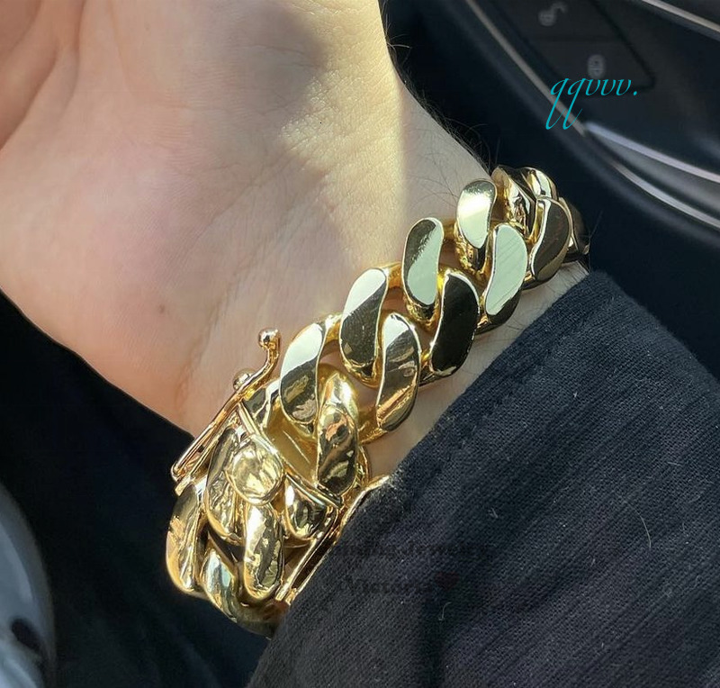 Miami Plating 14K Cuban Gold Link Hip Hop 22MM 9.5 250G Solid Silver 999 Cuban Link Bracelet