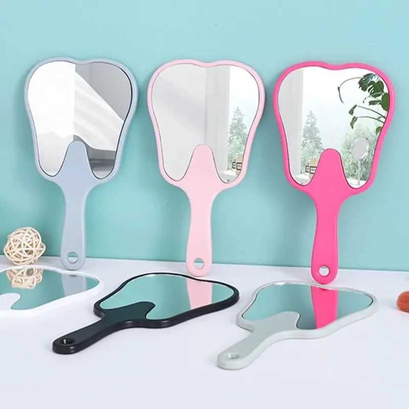 Tooth Shaped Handheld Makeup Mirror Cute Makeup Mirror with Handle Handheld Dental Makeup Mirror Z250807