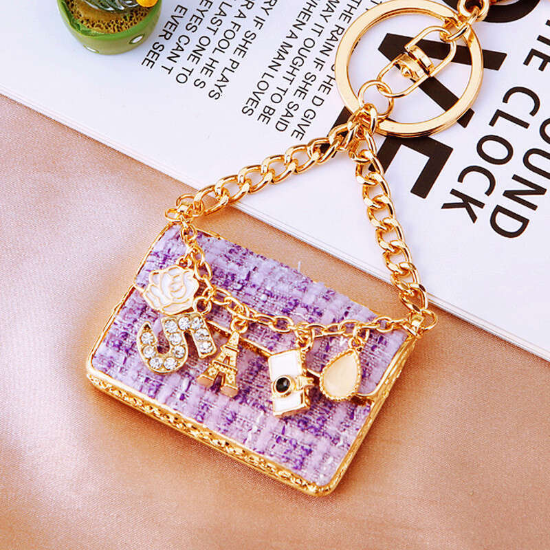 DHessentials Korean Style Fabric & Metal Keychain - Creative Crossbody Bag Charm for Women, Fashion Keyring Gift (100g)