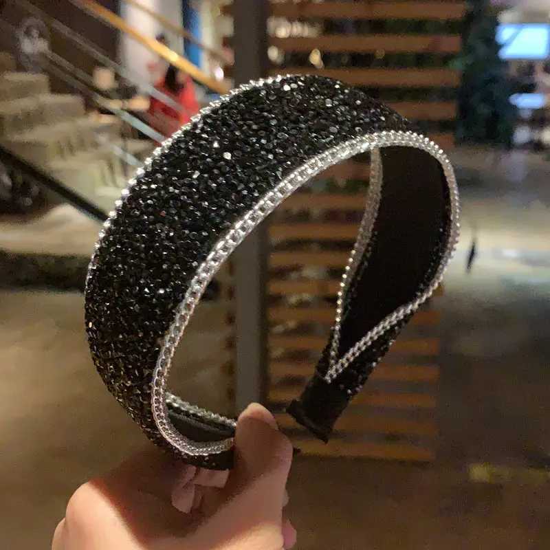 Wide-brimmed Rhinestone Band Fairy Fashion Haiand High-end Wens Hair Accories Y250808