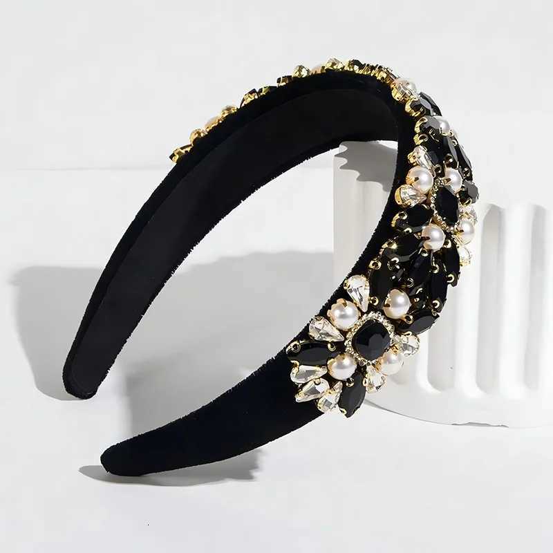 1pc Fashion Jewelry Hair Accessory Rhinestone Artificial Pearl Parties Banquets Daily Wear Wens Luxurious Hair Hoop Hair Band Y250808
