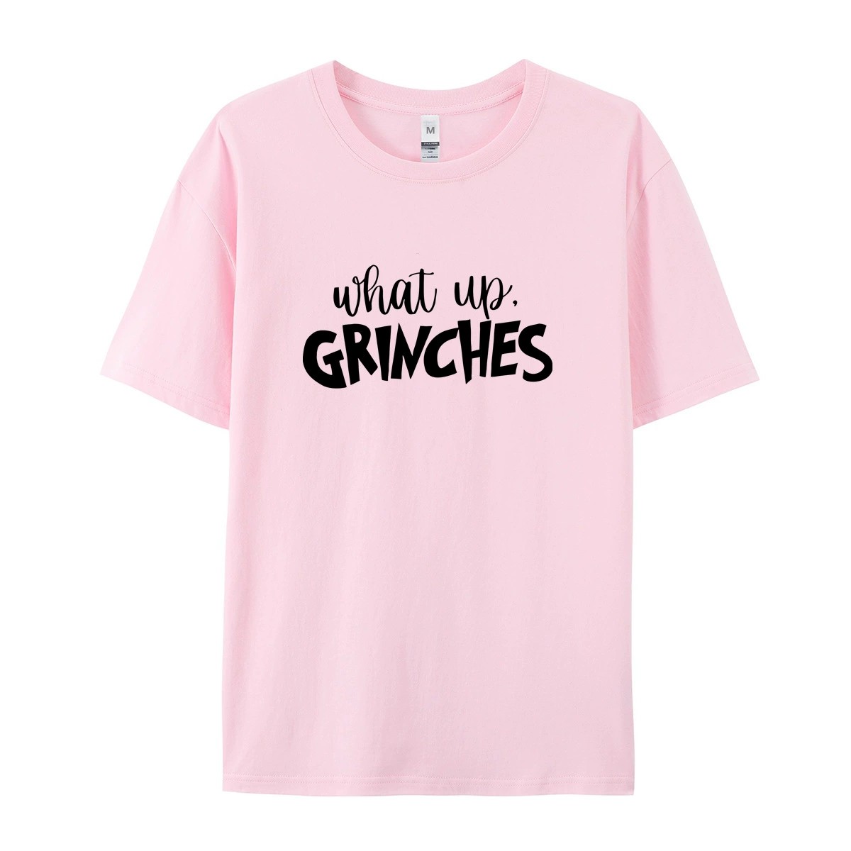 Durable Modern Graphic Print Crew Neck Tee Cotton