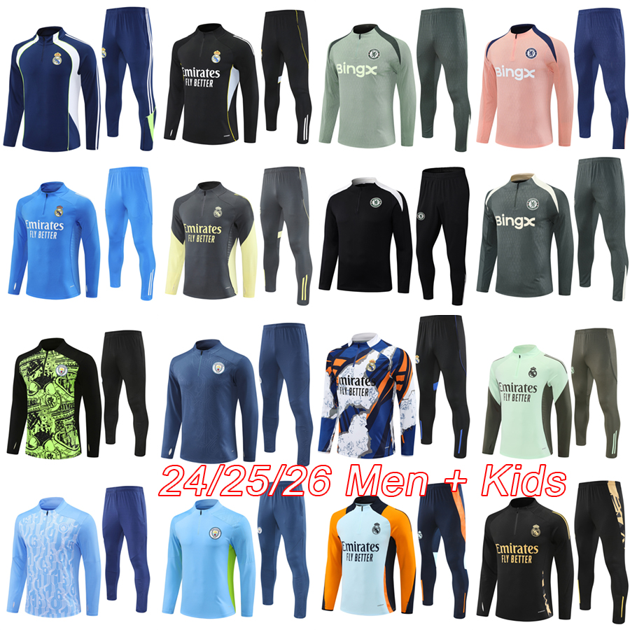 Mbappe survetement training kit Madrids man 2025 2026 Chelse fc mens soccer tracksuit kids football kits 24 25 26 ensemble foot chandal futbol aaa football shirt