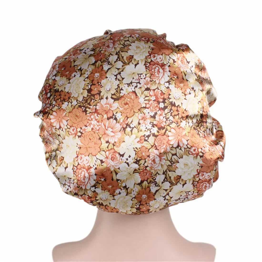 New Satin Hair Caps for Sleeping Women Bath Double Layer Headwear Cover Hat Curly Hair Styling Accessories Hair Cap for Sleeping Z250808