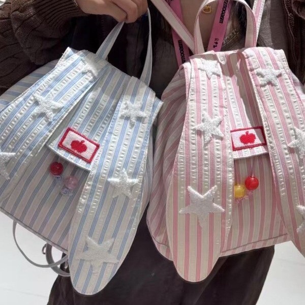 2025 Autumn/Winter New fashion Women's Backpack Soft and Cute Rabbit Ear Bag Large Capacity Backpack Outdoor Commuter Backpack Autumn New Designe