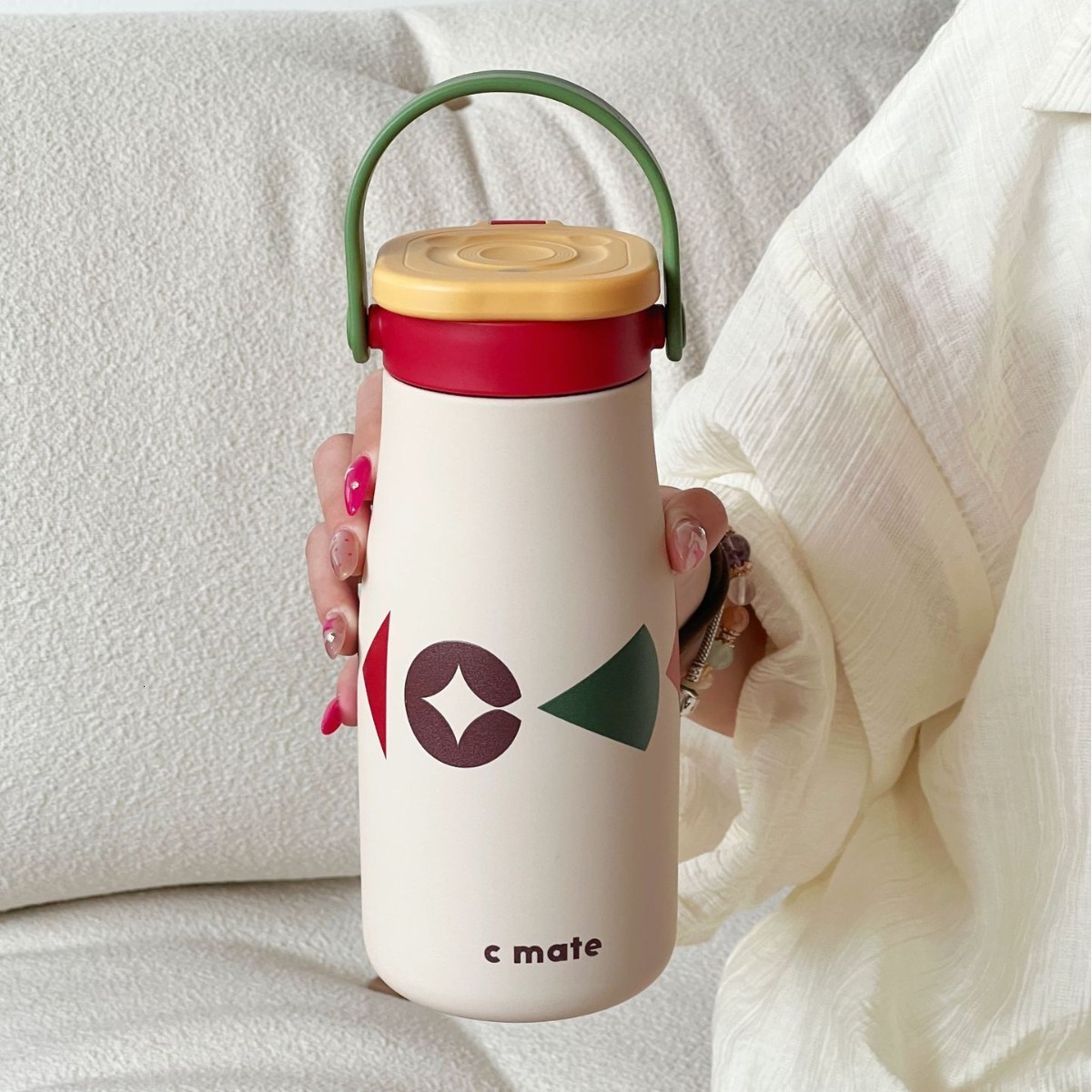 Portable Straw Dual Drinking Cup Ceramic Inner Liner Insulated 316 Couple Female Student HighValue Milk Water 250808