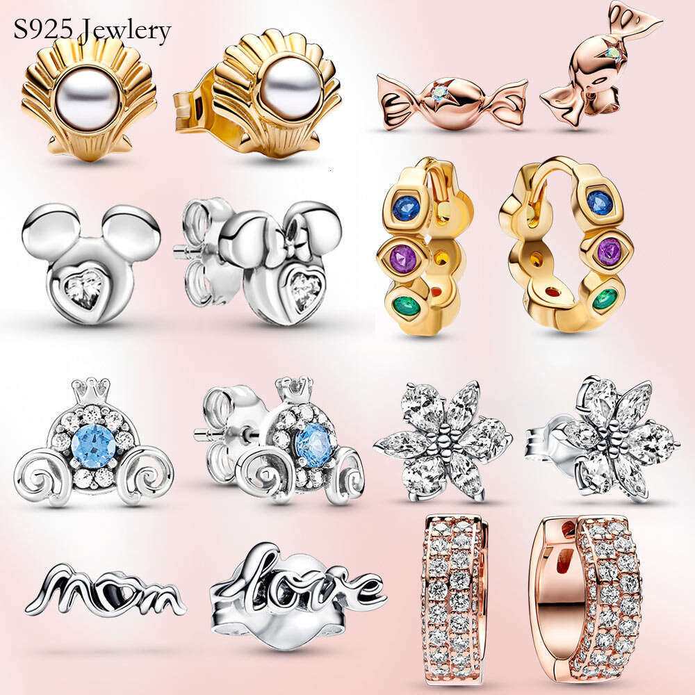 925 Sterling Silver Earrings Unlimited Stone Charm Heart Earrings DIY Suitable For Primitive Fashion Jewelry Accessories Gift Free Delivery