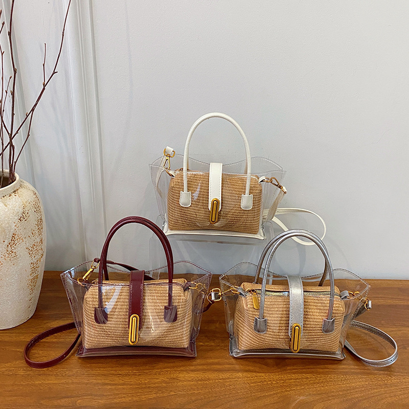 Luxury Brand Designer Bag Summer New Transparent Woven Bag High-End Silver Beach Jelly Bag Versatile Commuter Shoulder Crossbody Bag