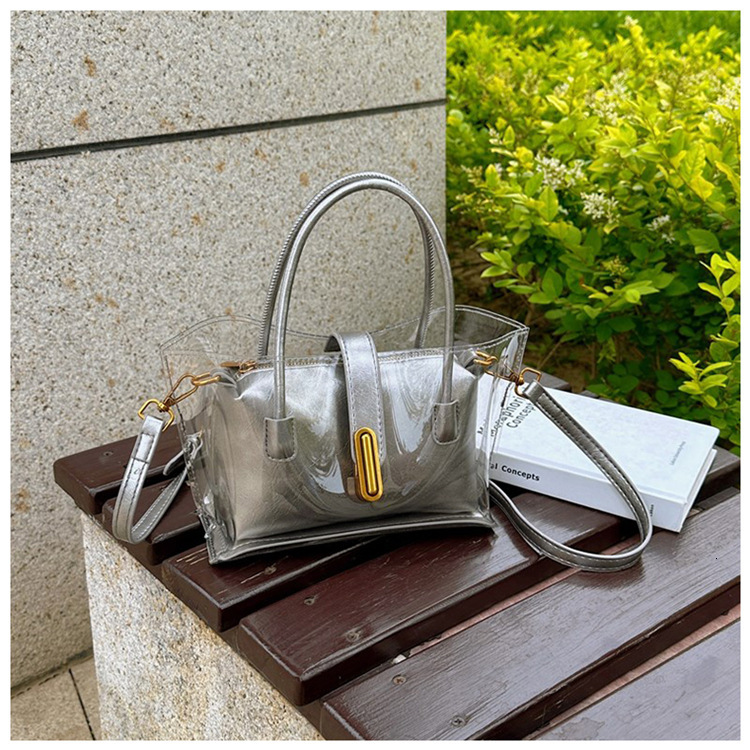 Luxury Brand Designer Bag 2025 Summer New Fashion Transparent Jelly Bag Niche Design Commuter Shoulder Bag High-Quality Mother-Daughter Crossbody Bag