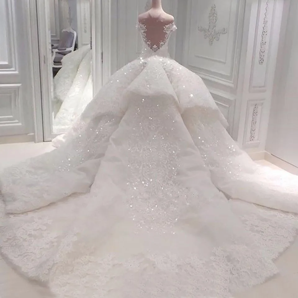 Ivory Stunning Ball Gown Wedding Dress Princess Sleeveless Nude Neck Bridal Gowns Wedding Dress Custom Made Bridal Plus Size Vestidos De Novia