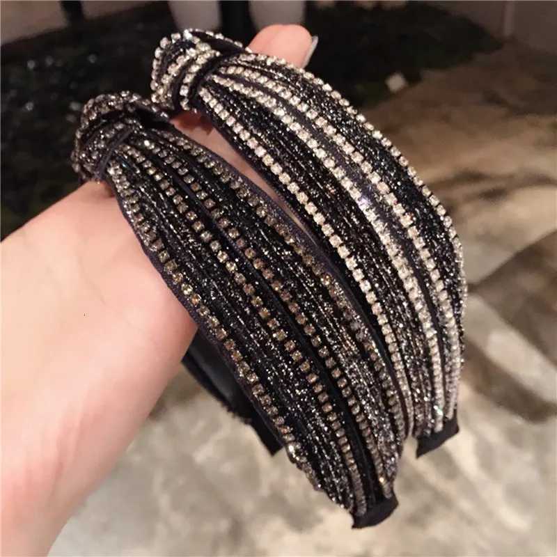 Fashion Crystal Sequins Band Hair Hoops Shiny Fl Rhinestone Diamond Knotted Hair Accessories Knot Alloy Hear Wholes Y250808