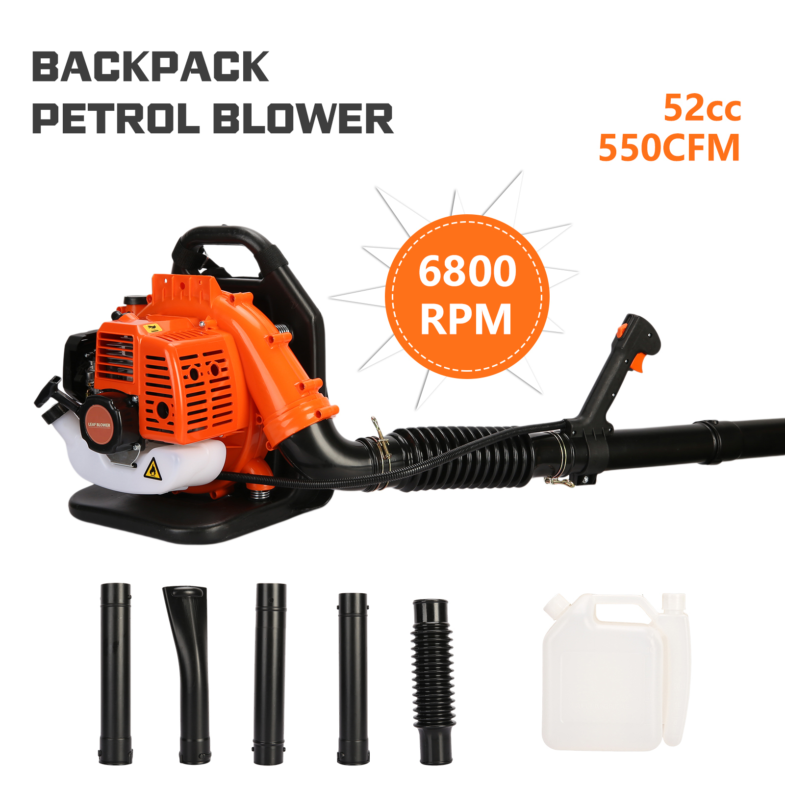 Air-cooled two-stroke gas engine, backpack blade blower, high-power two-stroke strong wind ABS garden backpack style snow blower