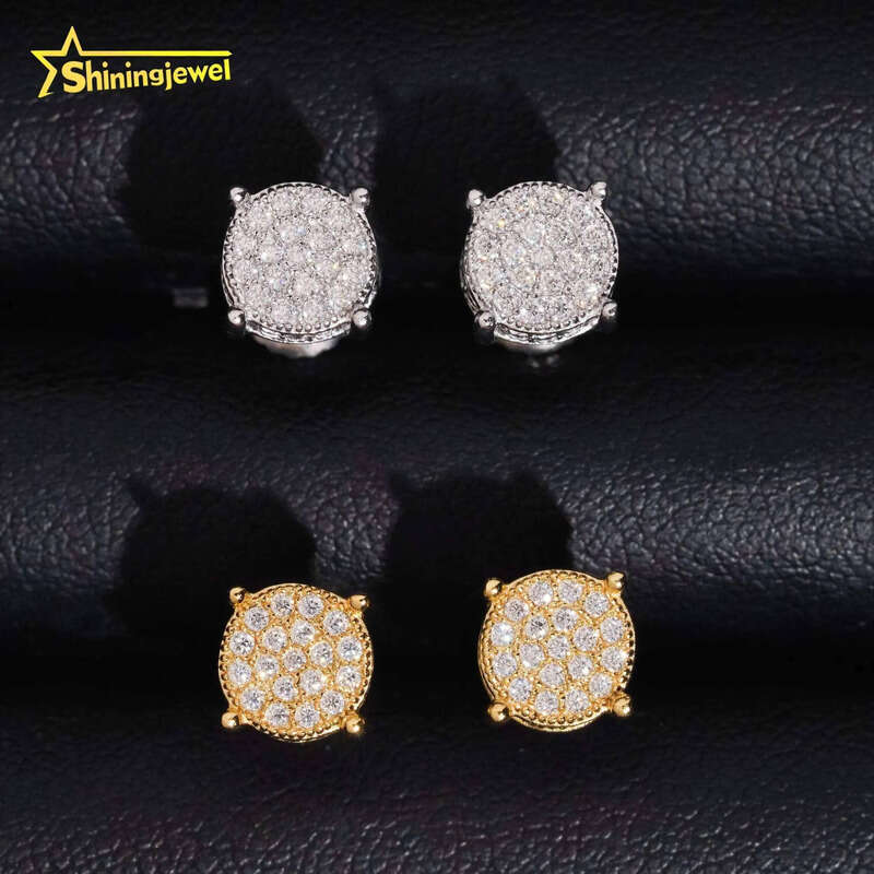 Hip Hop Jewelry Pass Tester Stocks Sterling Sier Iced Out VVS Dia Custom Moissanite Stud Earrings