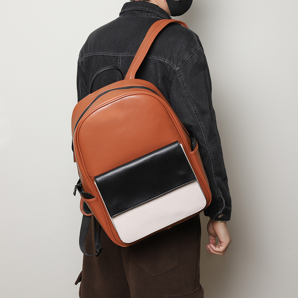 Luxury Brand Designer Bag 2024 New Men's Trendy Brand Three-Color Large Capacity College Patchwork Casual Backpack Laptop Backpack Travel School 