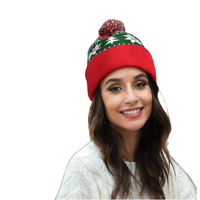 New Knitted Hat Mens and Gift Christmas Hat Jquard Wool Ball European and erican Knitted Hat S251110