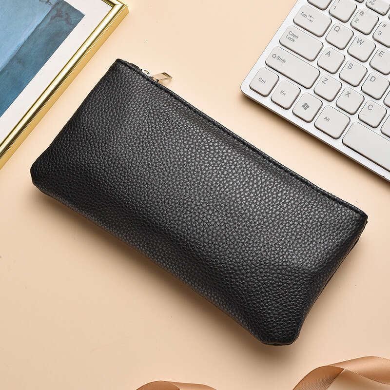 New Simple Long Leather Zipper Wallet for Men and Women, Fashionable Large Capacity Clutch, Multifunctional Casual Card Holder