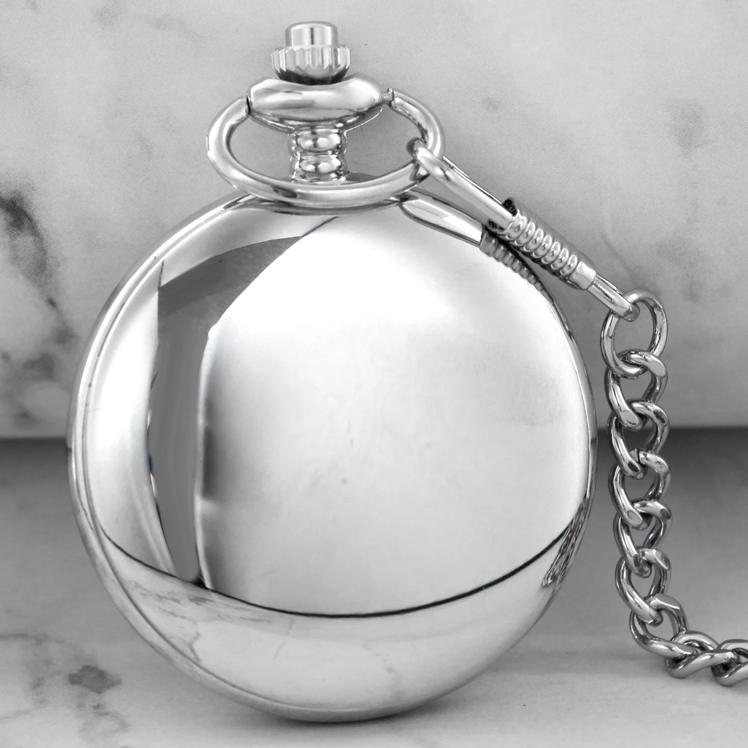 All Hunters Retro Silver Smooth Quartz Pocket Watch For Men Women Steampunk Necklace With Chain Drop 250807