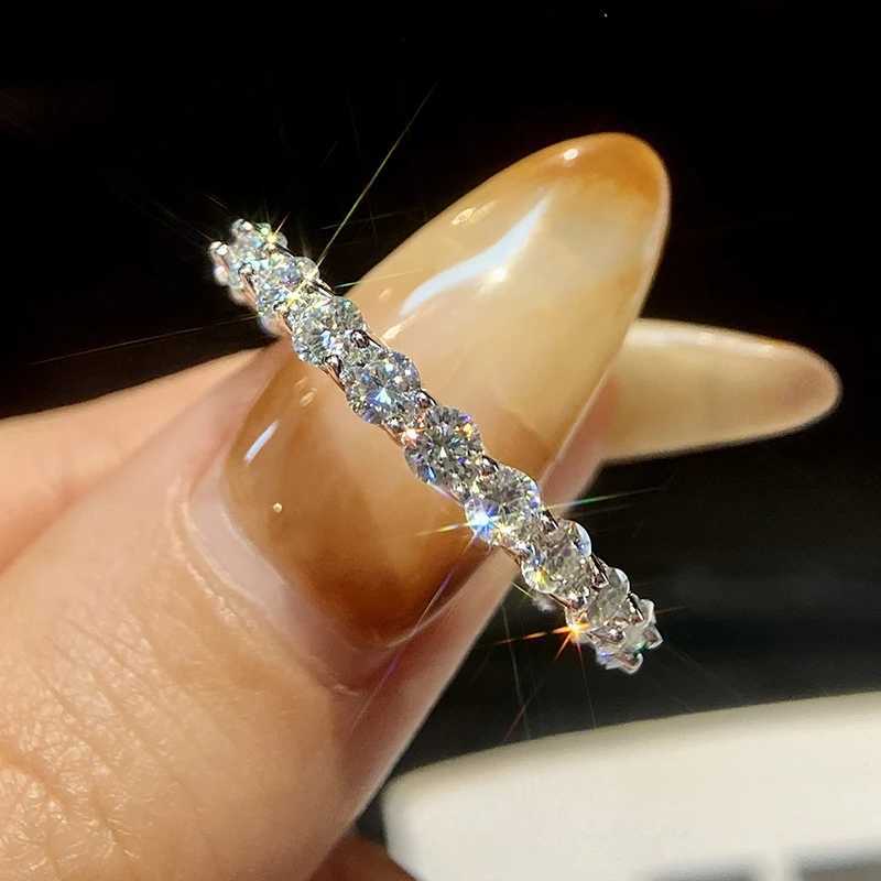 2.2ct-7ct D Color Moissanite Diamond Rings for Women Fine Jewelry 925 Sterling Silver Eternity Band Wedding Engagement Ring Y250808