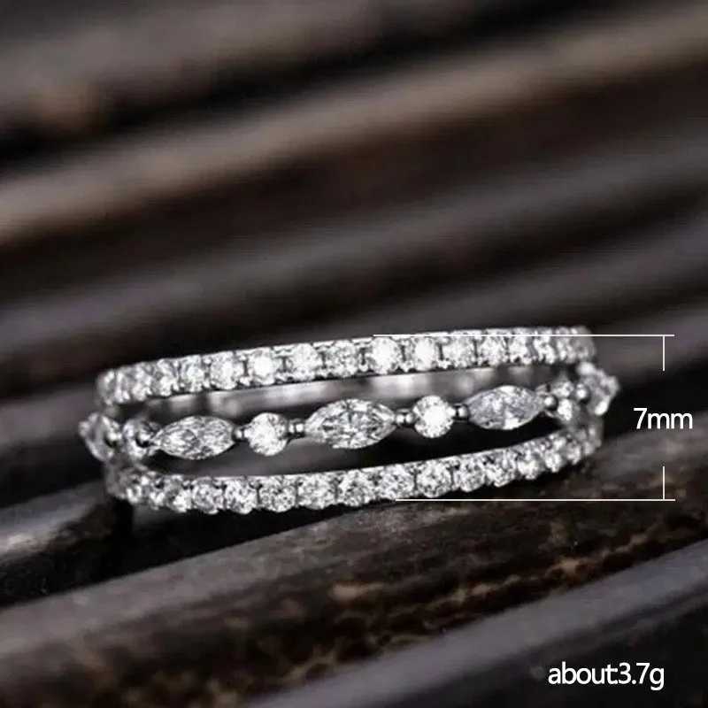925 Sterling Silver Finger Rings for Women Dazzling White Cubic Zirconia Wedding Marriage Party Ring Fashion Jewelry Y250808