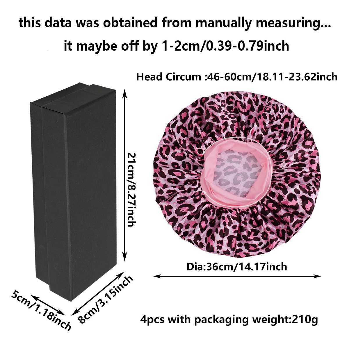 4PCS Mystery Hair Bonnet Gift Box Set for Women - Sleep Protection Caps Elastic Head Wraps Wide-Brim Bonnets Z250808