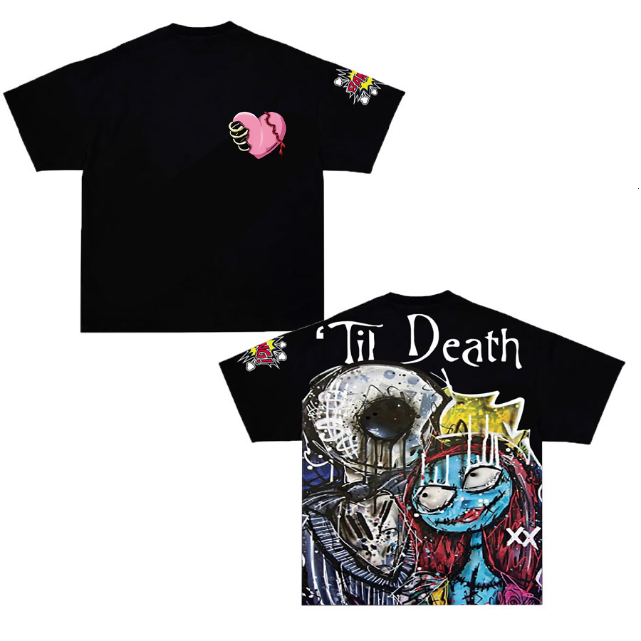 American graphic T-shirt oversized Y2K top Korean Gothic T-shirt couples sports shirt 250808