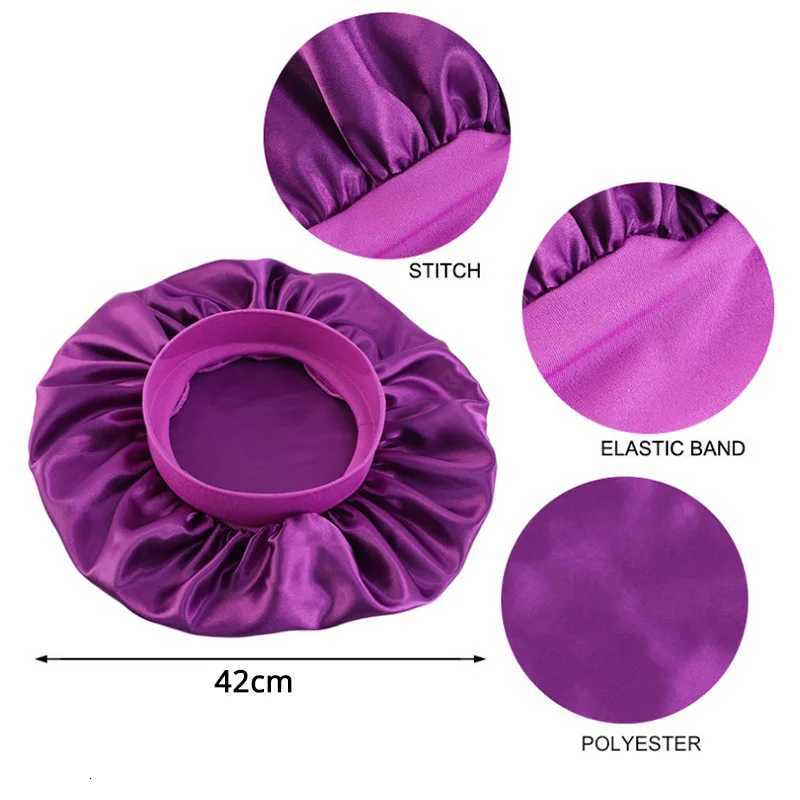 1Pcs Satin Sleep Bonnet for Braids Black Women Night Cap for Dreadlocks Curly Hair Silk Satin Bonnet with Wide Edge Z250808