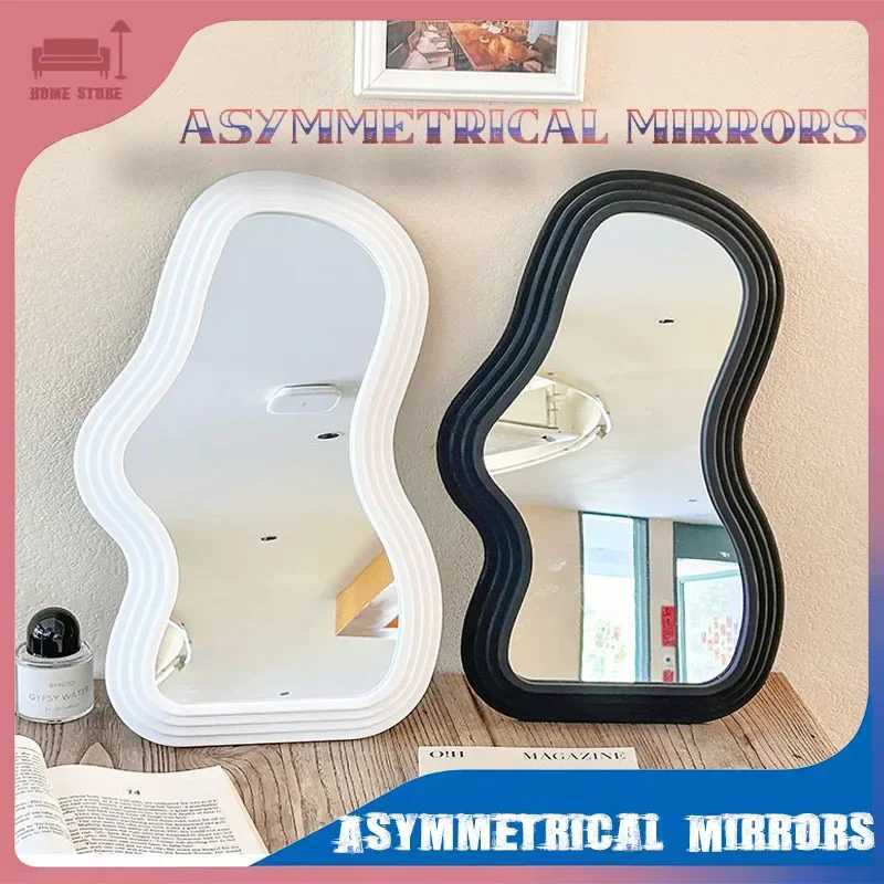 Irregular Cloud Shaped Mirror Wall Hanging Ornaments Standing Asymmetrical Mirrors Art Mirror Wall Mounted Home Bedroom Decor Z250807
