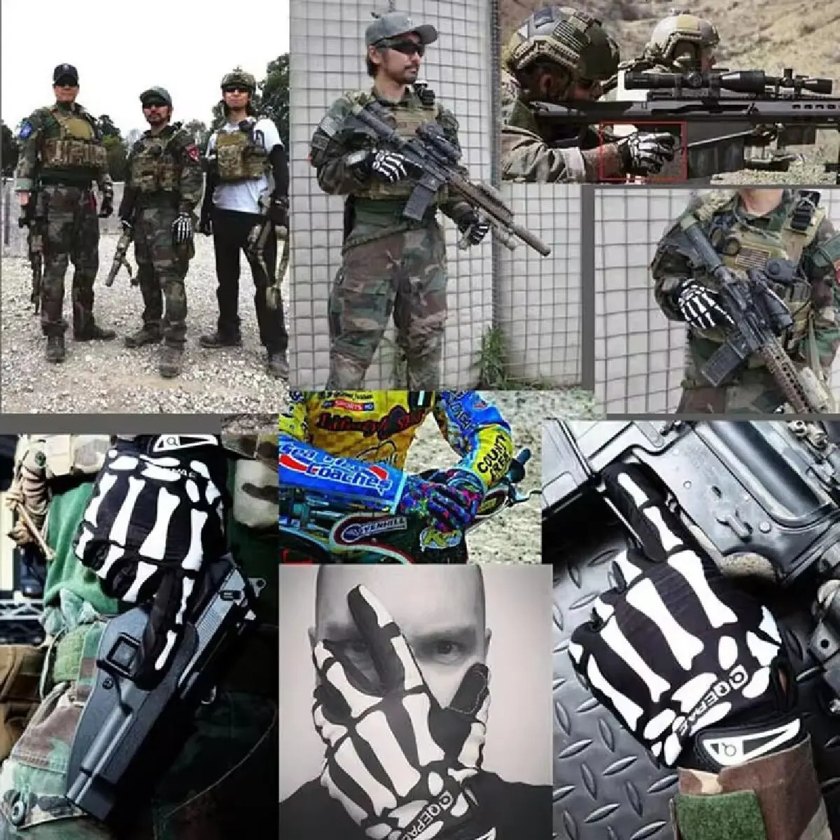 Full Finger Gloves Skeleton Print Warm Sport Cycling Glove Men and Women Skull Glove Anti-slip Mittens Bike Bicycle Equipment 250807